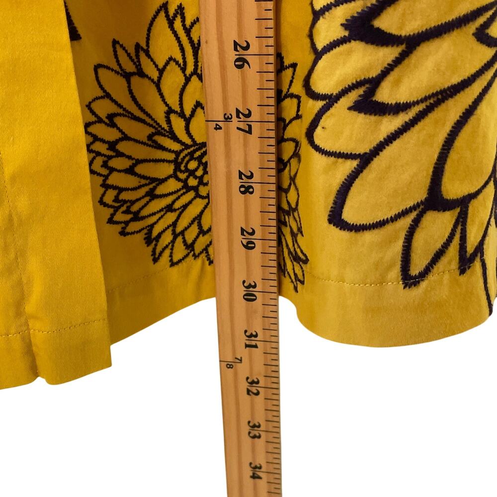 Anthropologie Floreat Ile Royale Strapless Dress Yellow Embroidered Flowers XS - Picture 7 of 9